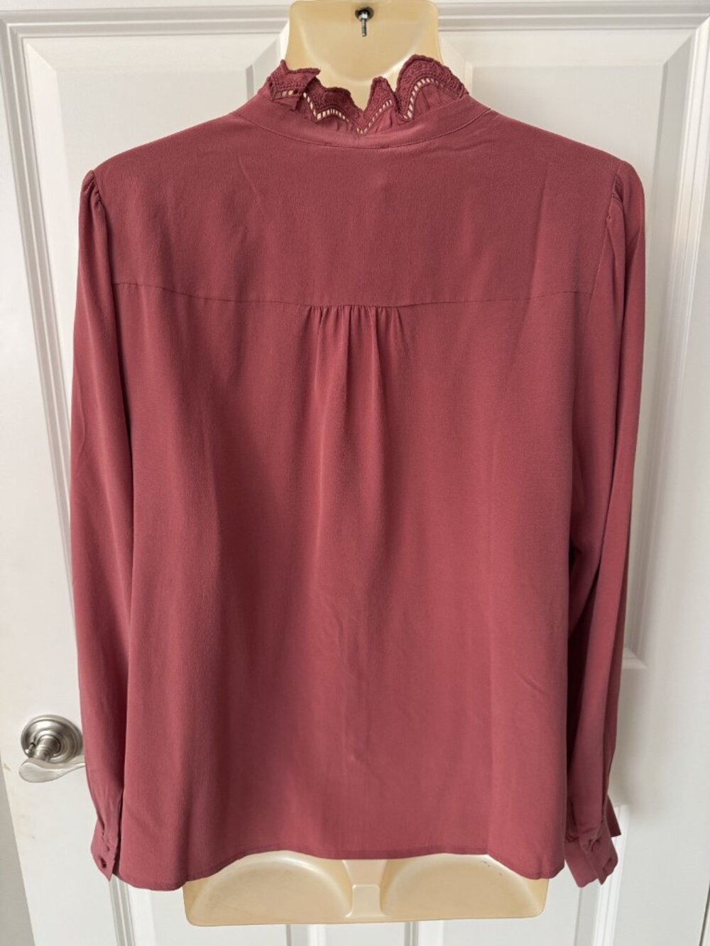 NWT SEZANE Chloe Silk Blouse Chemise Top Womens Size M FR Size 42 US 10 Rose - Picture 6 of 10